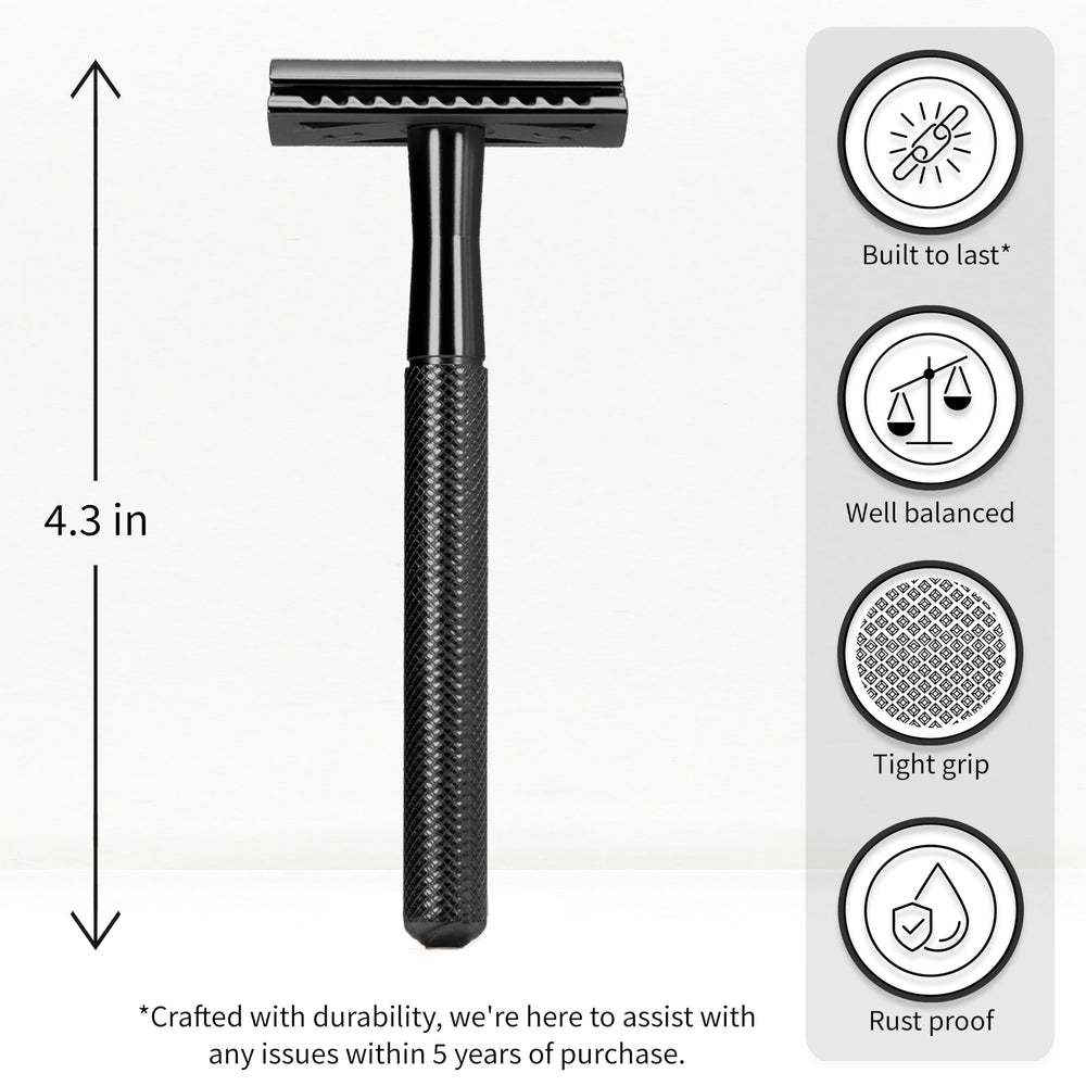 Bambaw razor includes five stainless blades for sharp, long-lasting use.