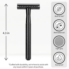 Bambaw razor includes five stainless blades for sharp, long-lasting use.