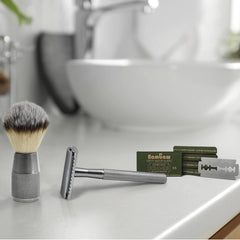 Bambaw wax paper safety wrap protects blades during handling.