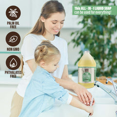 Bamboo and Birch Pure Castile Soap Liquid face and body care in one bottle