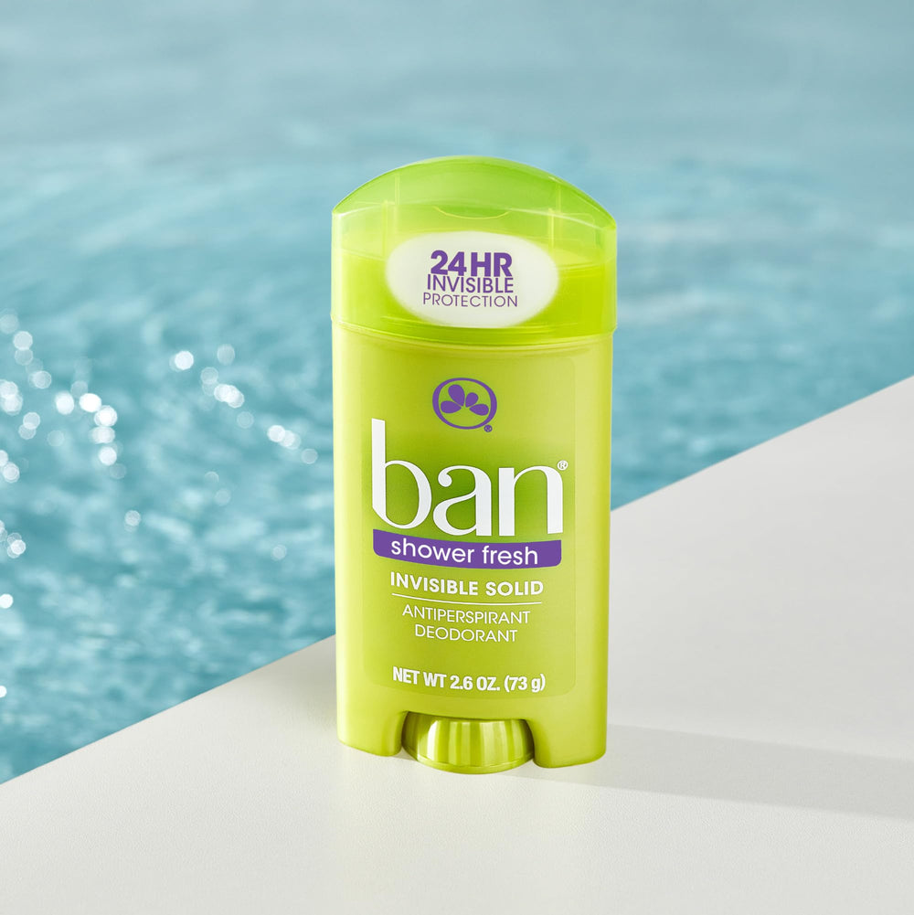 Underarm area shown with Ban applying for discreet, dry feel.