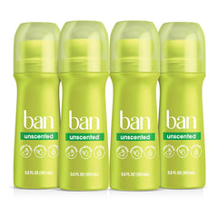 Ban Original Unscented roll-on bottle showing clear, invisible application for all-day protection