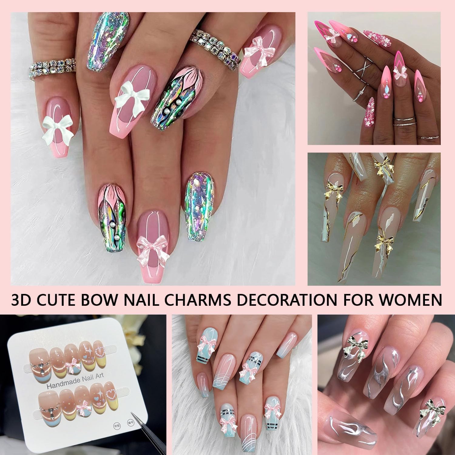 Perlas blancas Bana Art aportan delicadeza y volumen en uñas