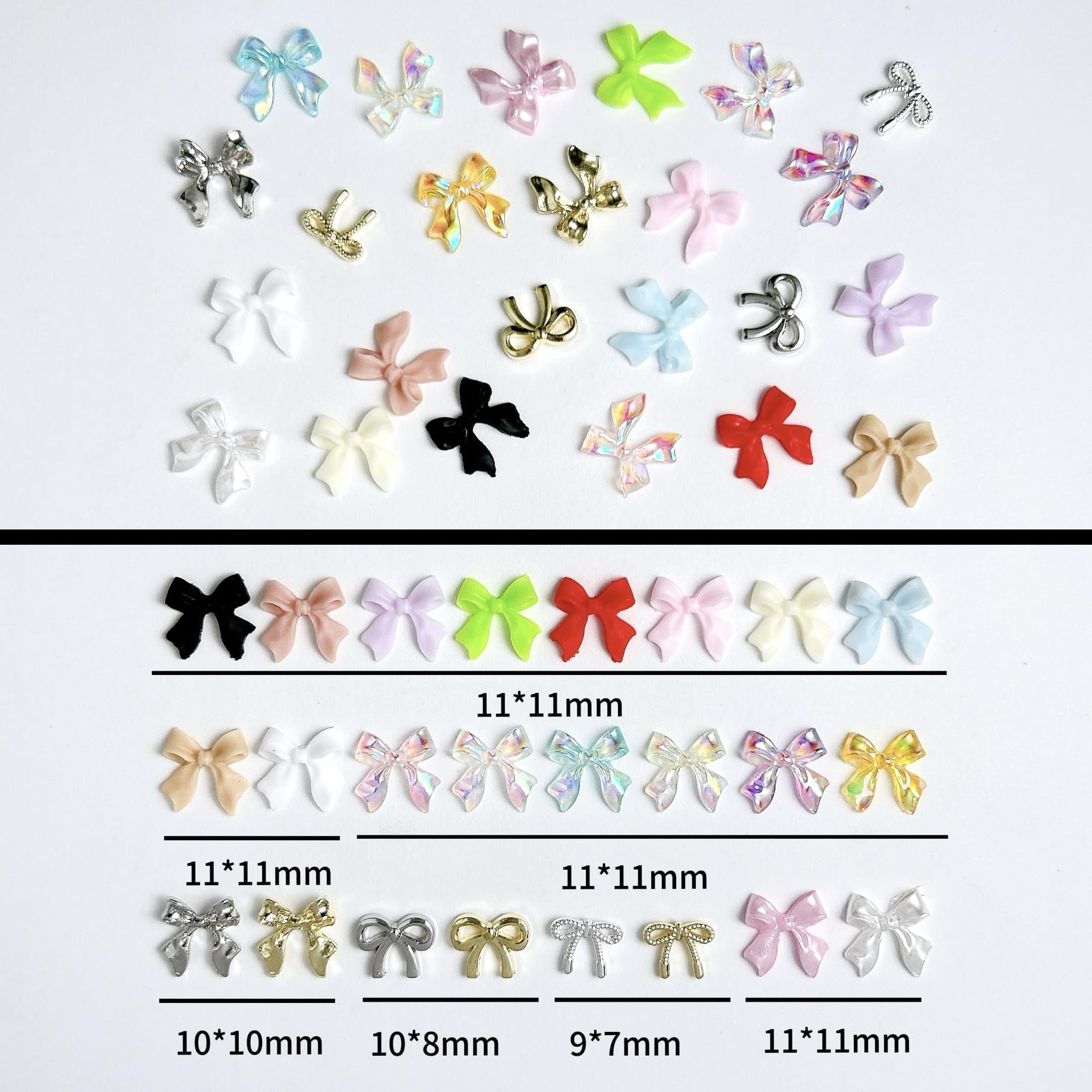 BANA ART Charms lazo rosa claro 3D para uñas, tono suave para diseño delicado.