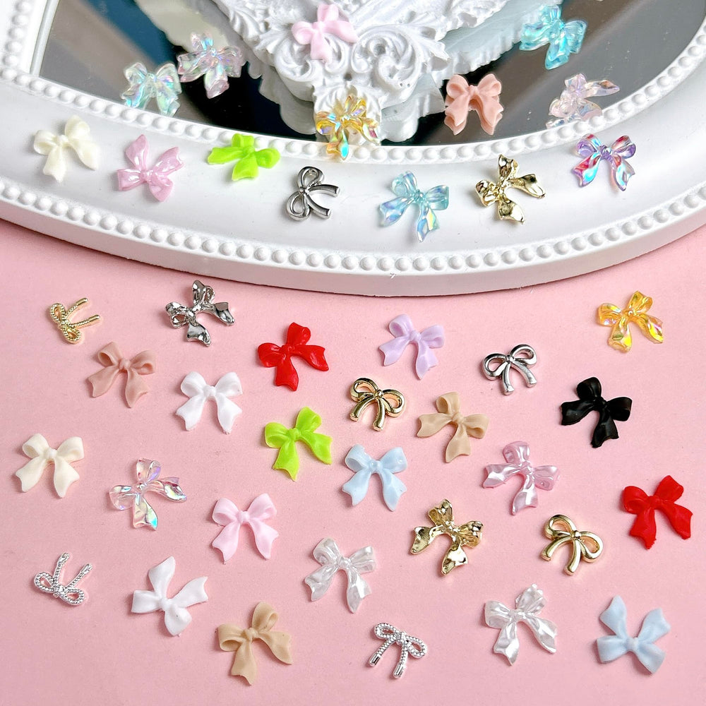 BANA ART Charms lazo translucido variado 3D para uñas, ideas creativas para diseños.