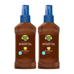 Banana Boat Deep Tanning Oil Aerosol SPF 4, botella lista para bronceado suave y uniforme.