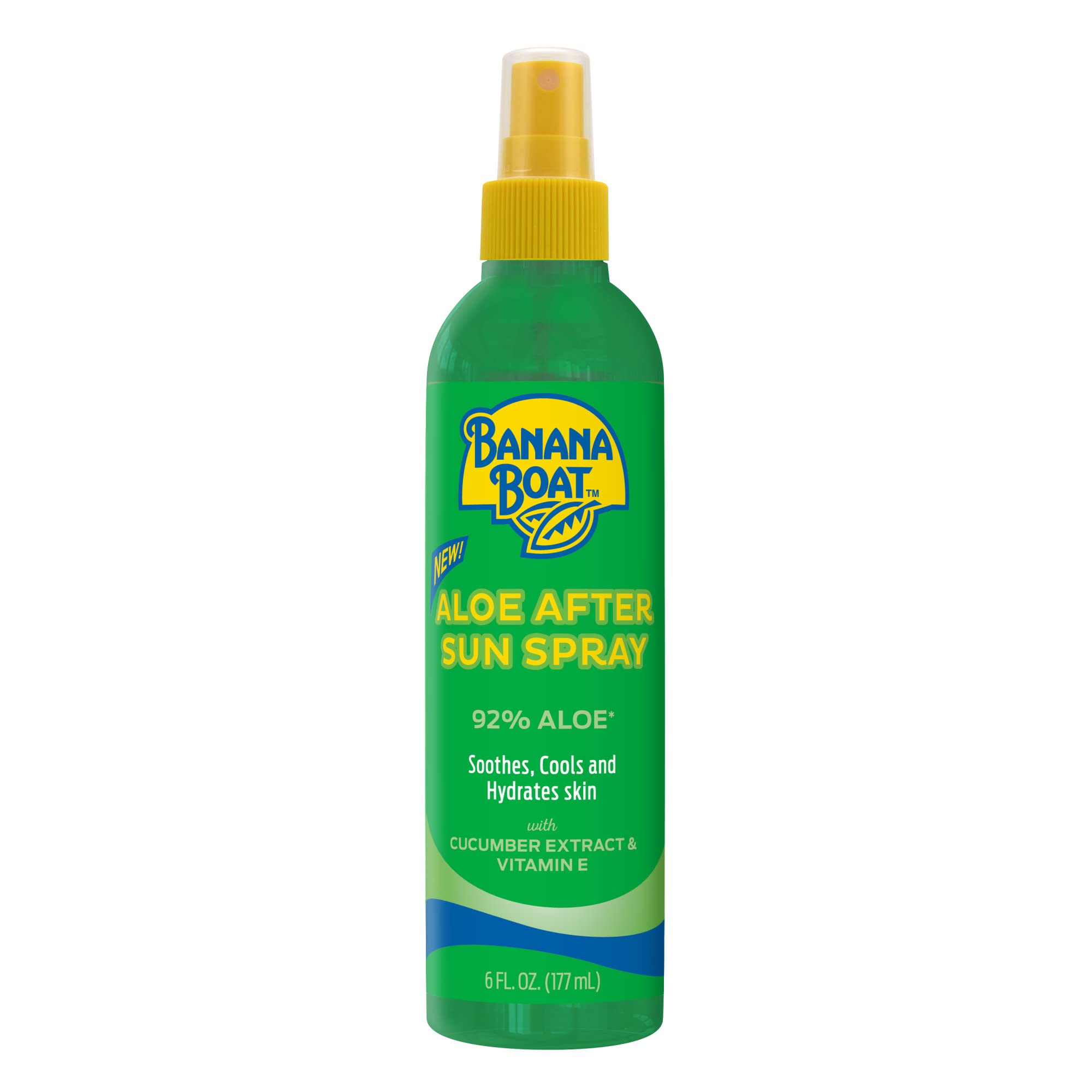Banana Boat Aloe After Sun Spray – botella de 6 onzas para alivio refrescante.