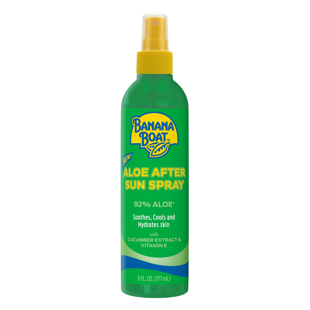 Banana Boat Aloe After Sun Spray – botella de 6 onzas para alivio refrescante.
