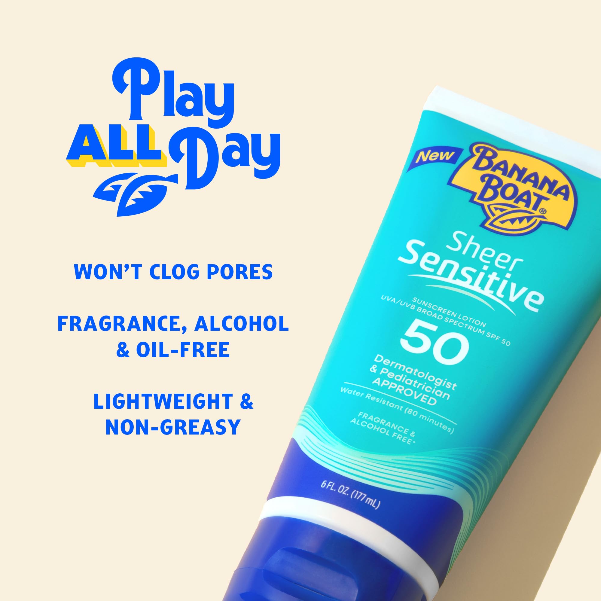 Aloe y vitamina E en Banana Boat Sheer Sensitive para hidratacion