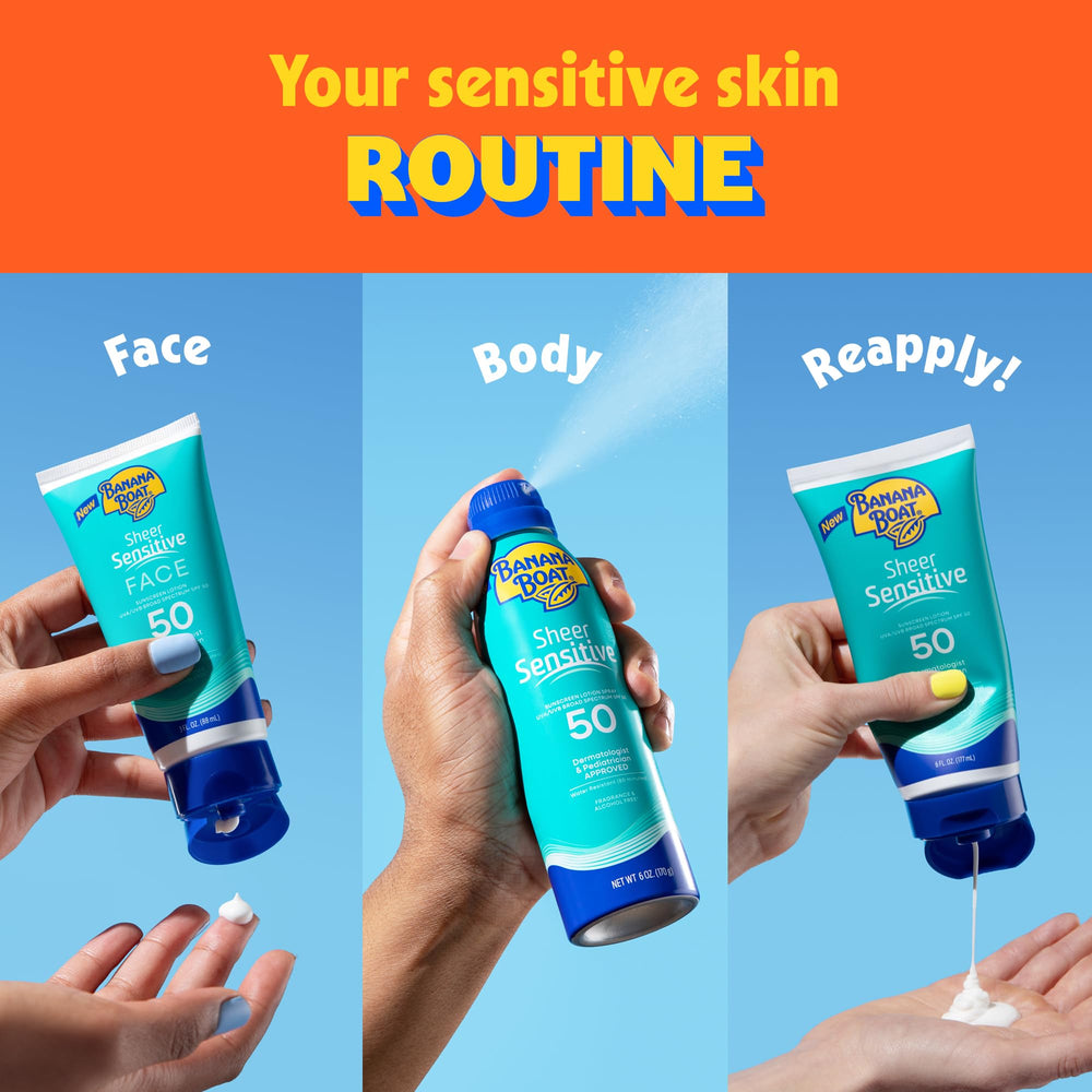 Fórmula sin fragancia de Banana Boat Sheer Sensitive