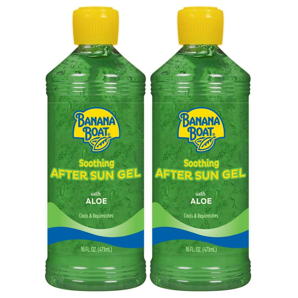 Banana Boat gel pos-sol con aloe, pack doble, alivia y enfría la piel expuesta al sol.
