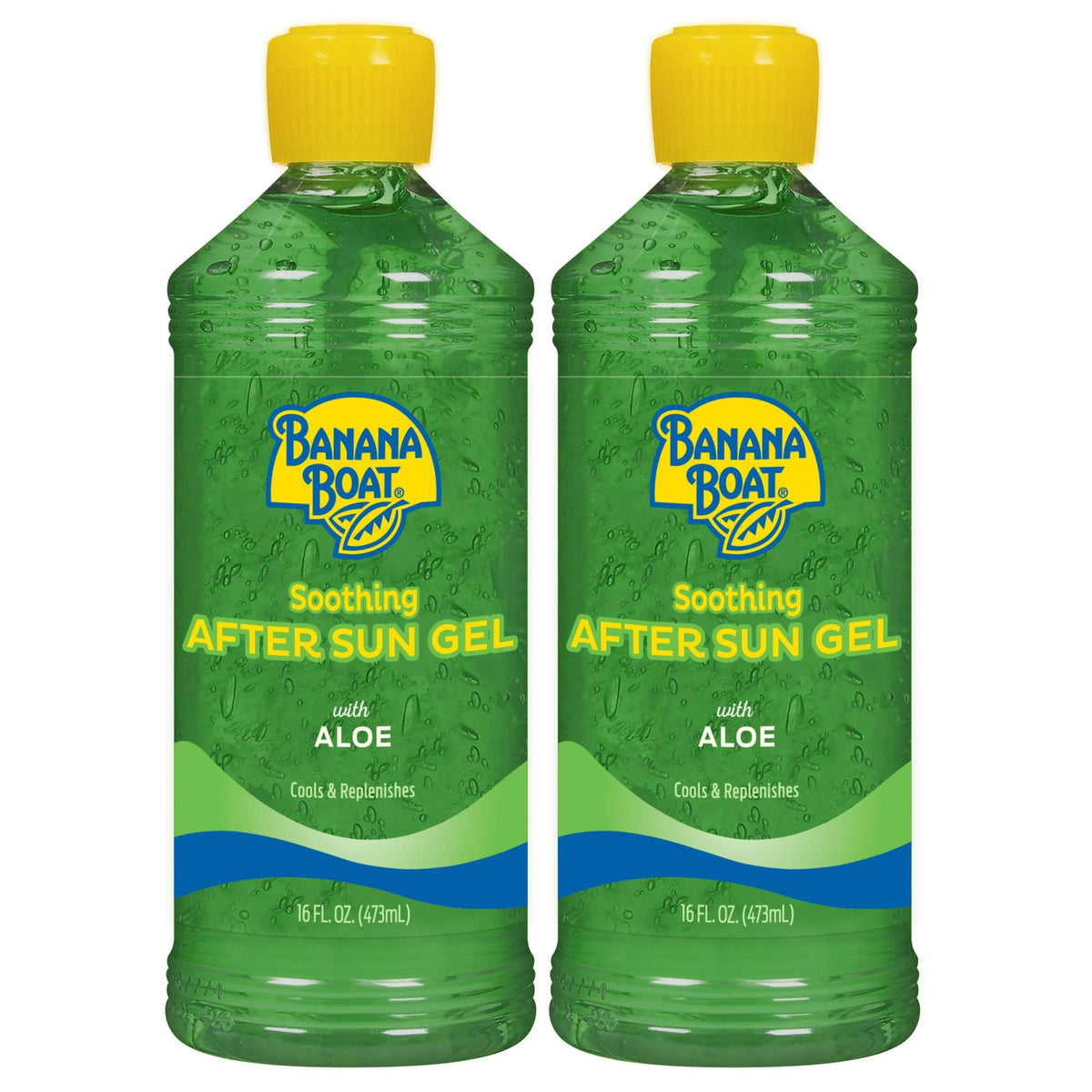Banana Boat gel pos-sol con aloe, pack doble, alivia y enfría la piel expuesta al sol.