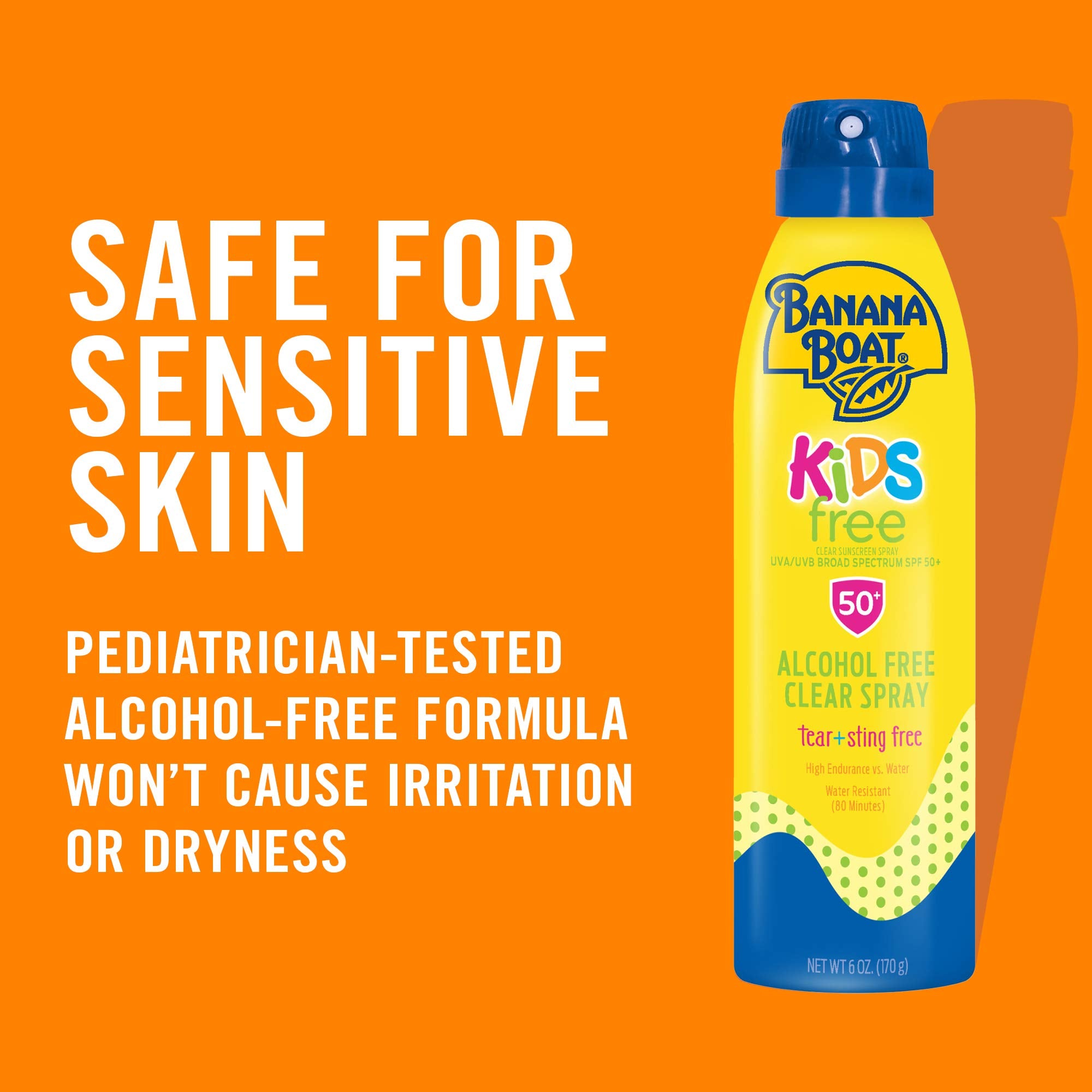 Banana Boat Kids Sport Sunscreen Spray during water play shows resistance