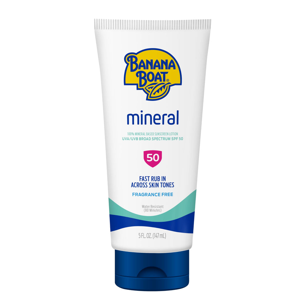 Banana Boat Mineral protección solar; se aplica rápido y deja cobertura uniforme.