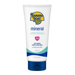 Banana Boat Mineral protección solar; se aplica rápido y deja cobertura uniforme.