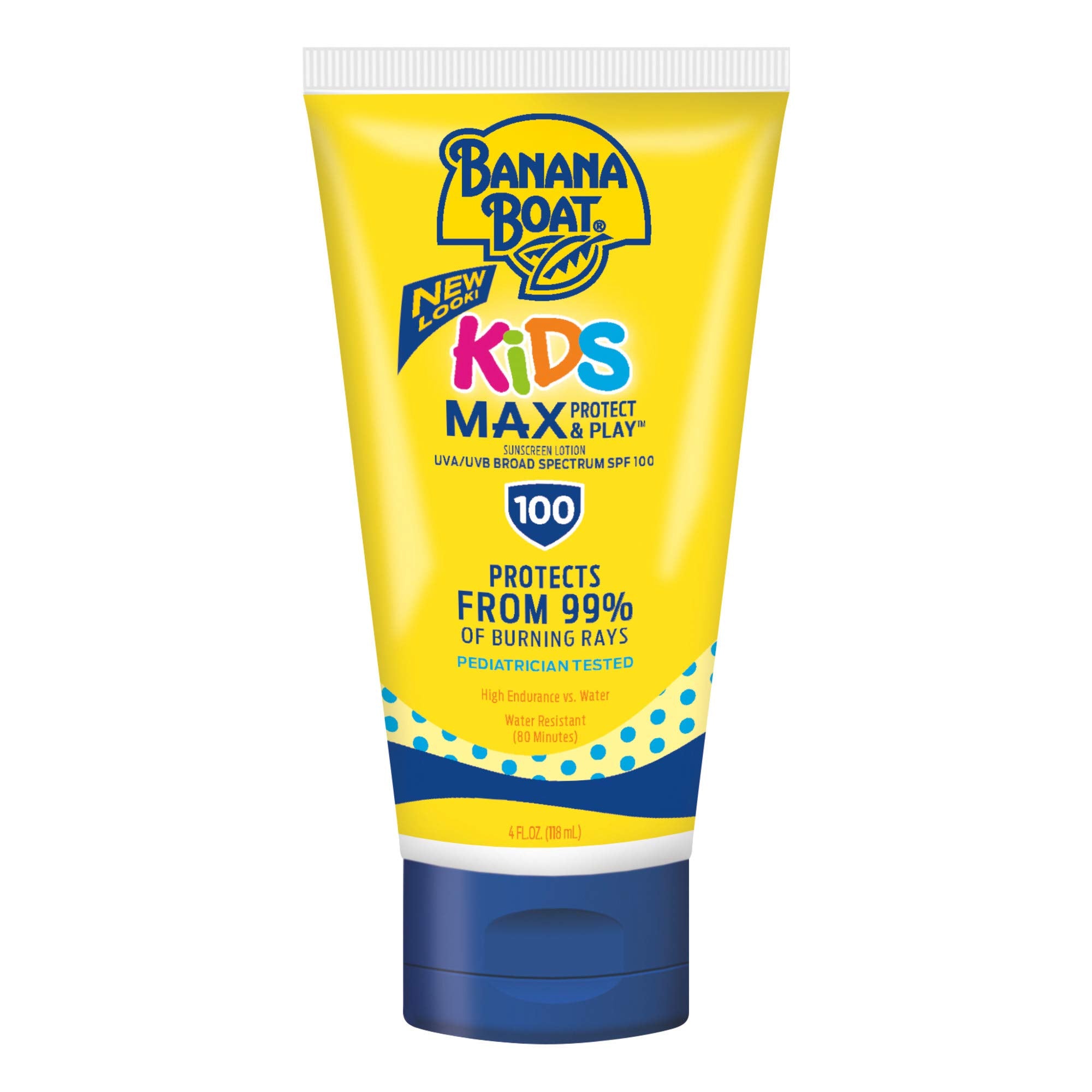 Banana Boat Kids loción SPF100 en botella para protección duradera al exterior