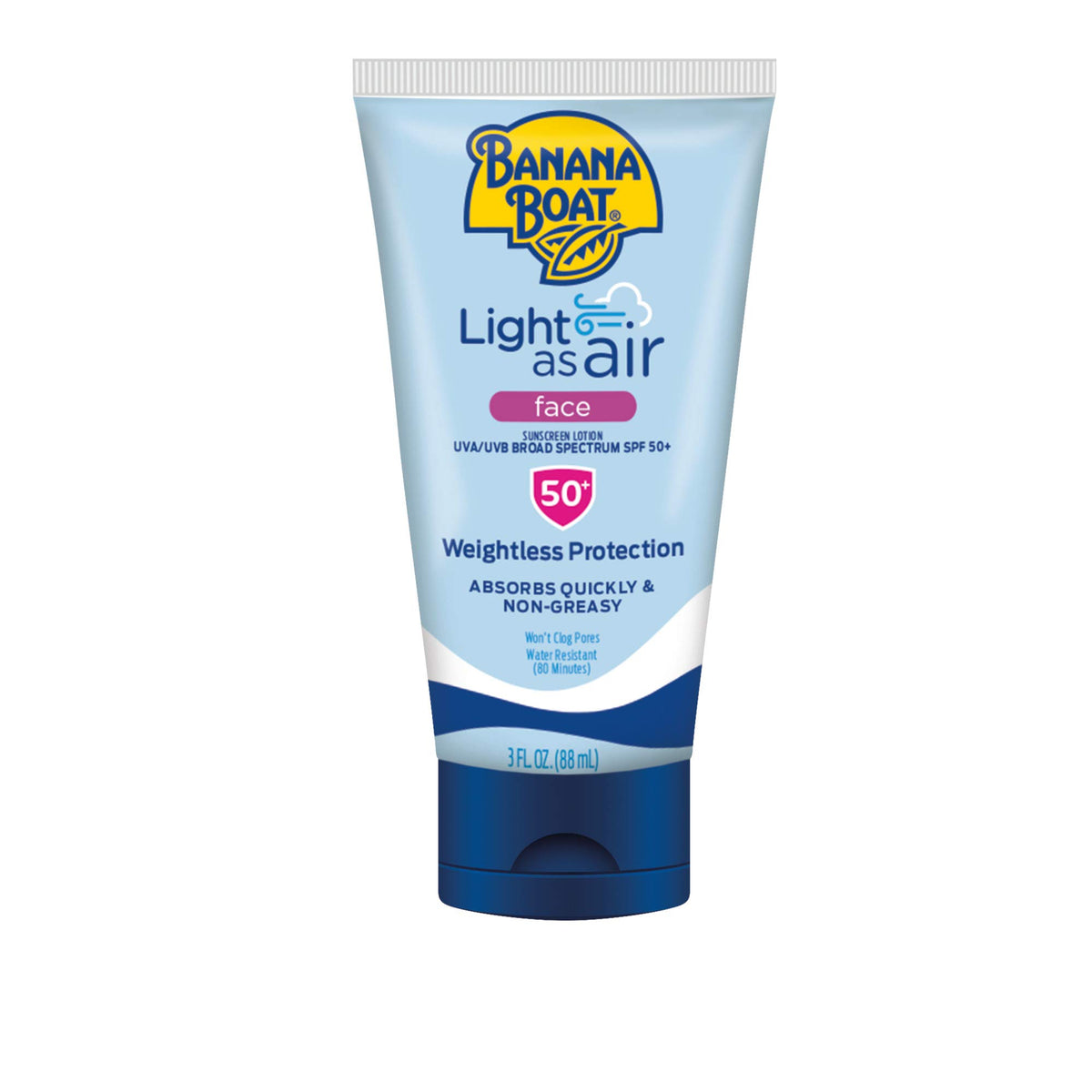 Banana Boat protector solar para rostro SPF 50, ligero y claro