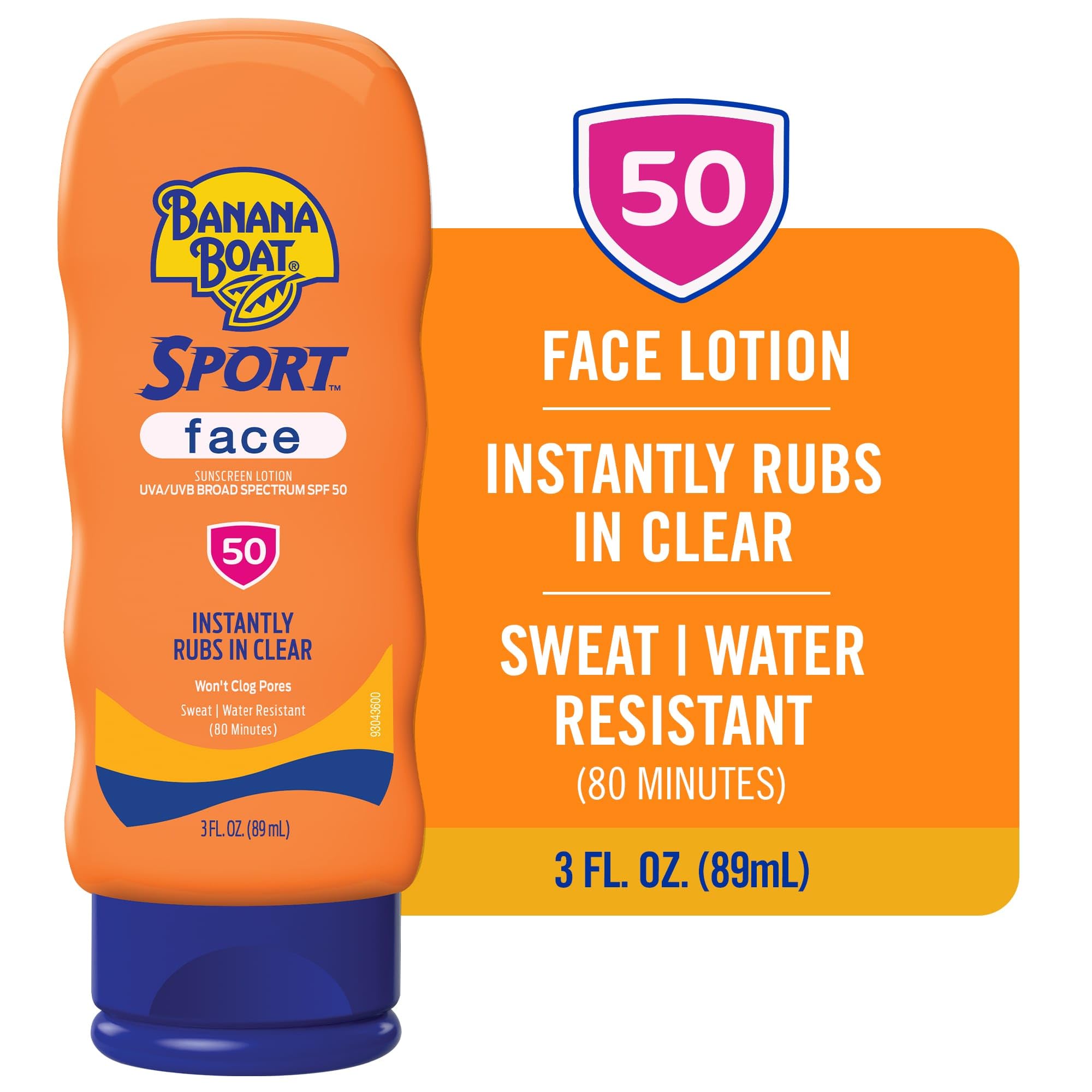 Banana Boat Sport Face SPF 50 dermatologist-tested and hypoallergenic