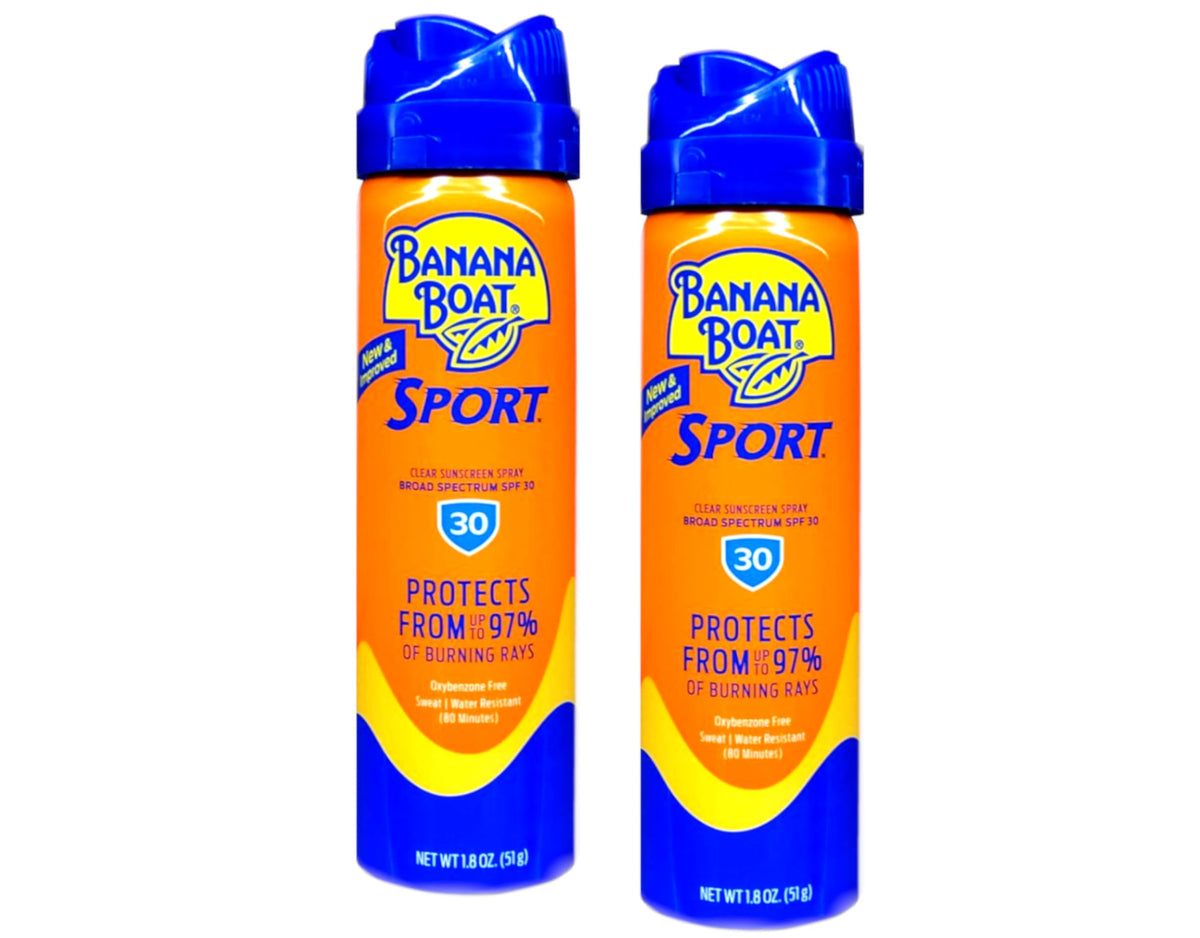 Banana Boat Sport SPF 30 1.8oz bottle ready for on-the-go cooling and protection.