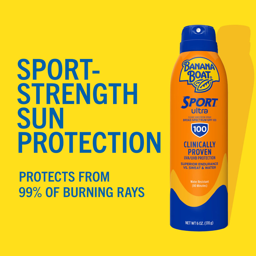 Acabado claro y sin grasa del Banana Boat Sport Ultra Clear Spray