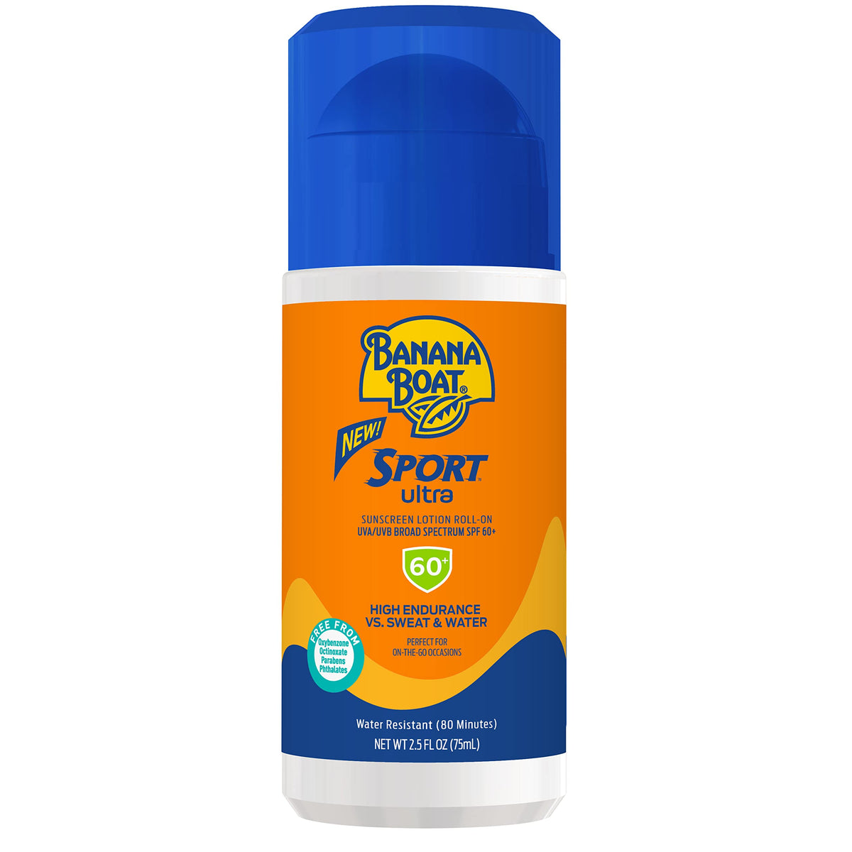Banana Boat Sport Ultra Roll-On sunscreen bottle front for on-the-go protection