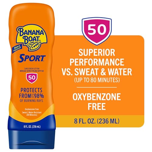Banana Boat Sport Ultra SPF 50, aplicación rápida, queda la piel clara.