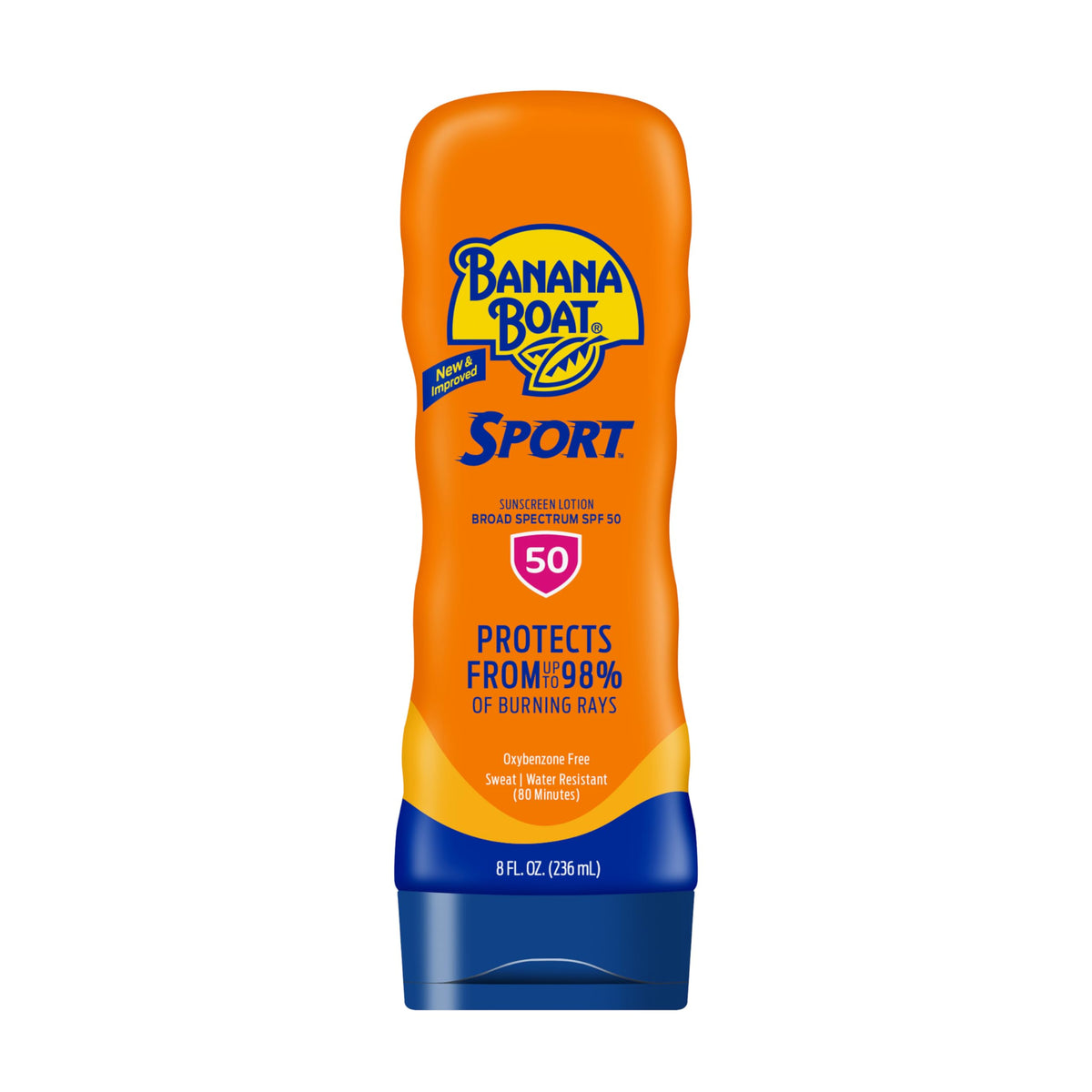 Banana Boat Sport Ultra SPF 50, bote de 8 oz, protección duradera al aire libre.