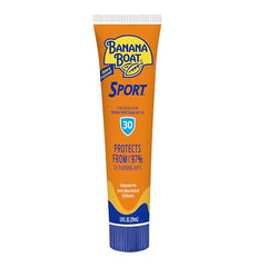 Banana Boat Sport Ultra SPF 30 mini travel bottle ideal for on-the-go sun protection.