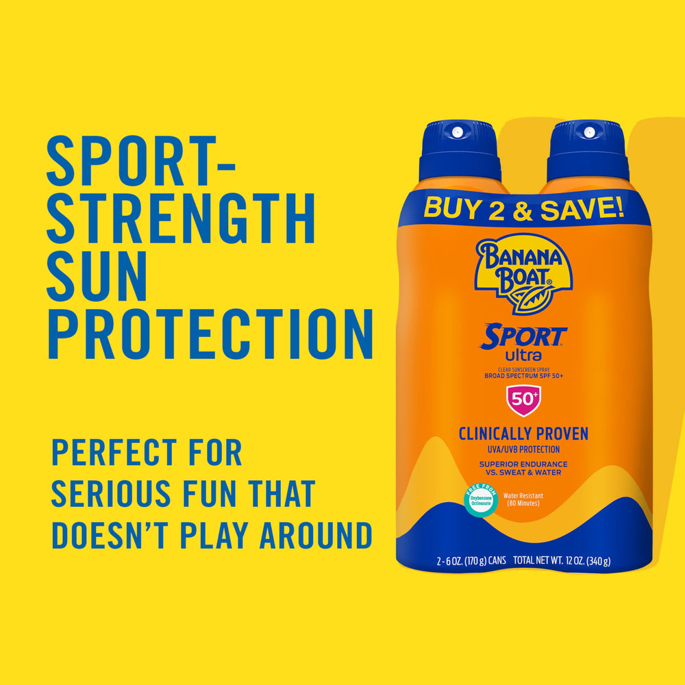 Rociador Banana Boat Sport Ultra SPF50, protección ligera durante entrenos
