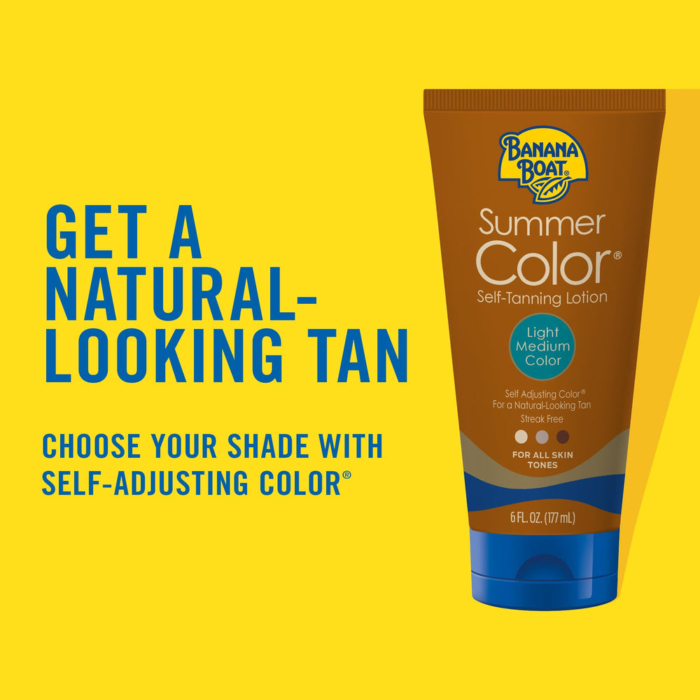 Banana Boat Summer Color, aplicación uniforme para un tono natural y gradual.