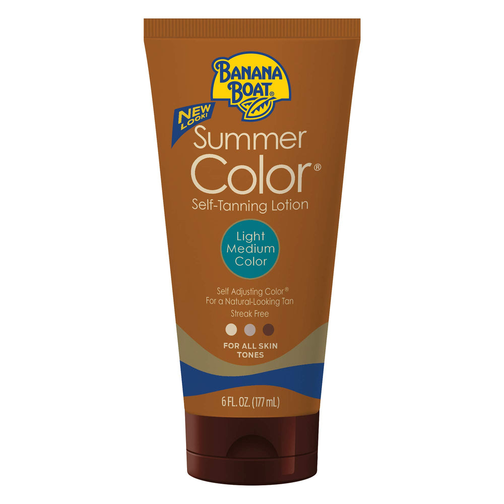 Banana Boat Summer Color loción autobronceadora en botella, bronceado gradual para todos los tonos.