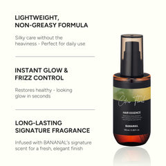 BANANAL serum-brillo-suave, deja acabado sedoso tras el peinado.