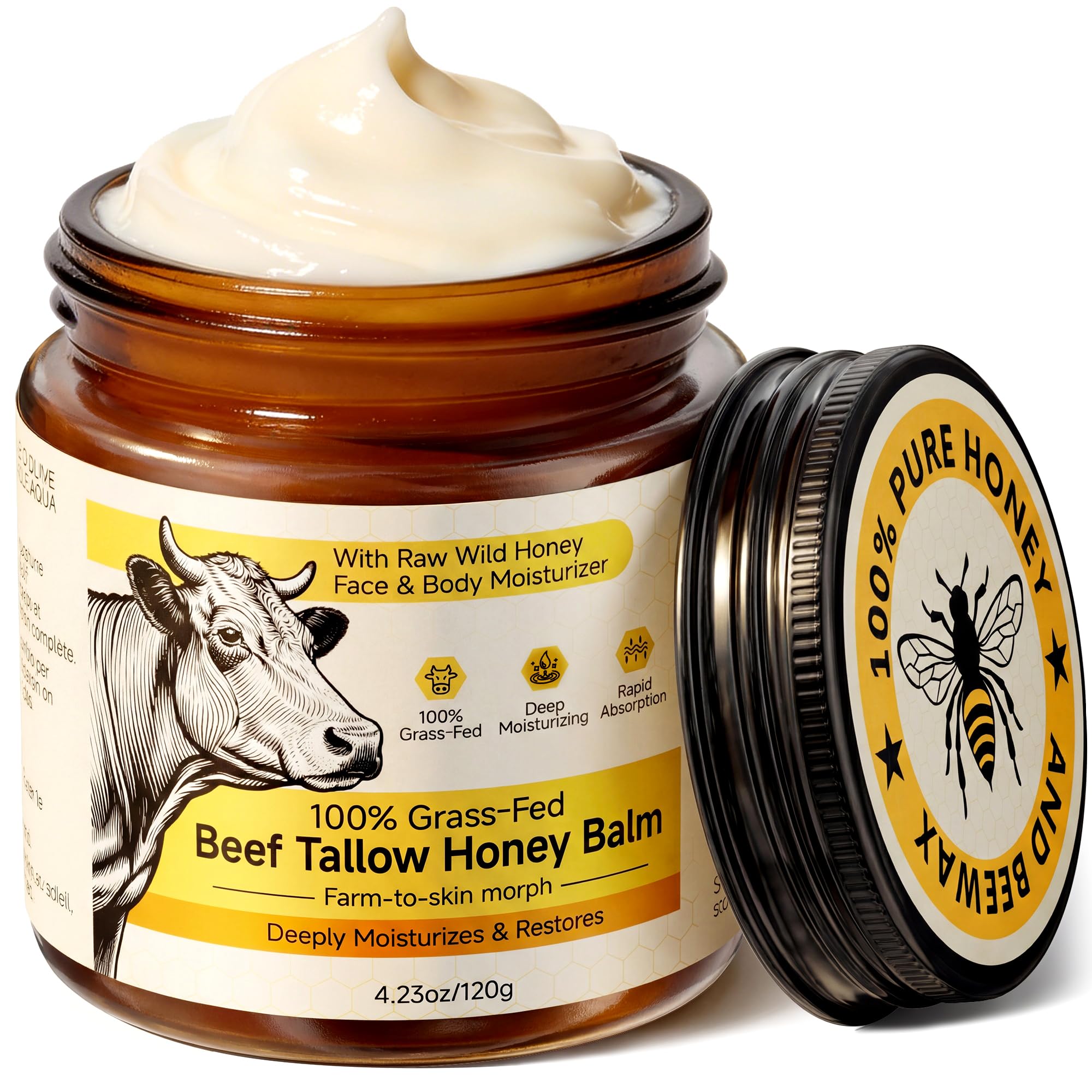 BanDolerA beef tallow face jar with whipped texture for deep hydration.