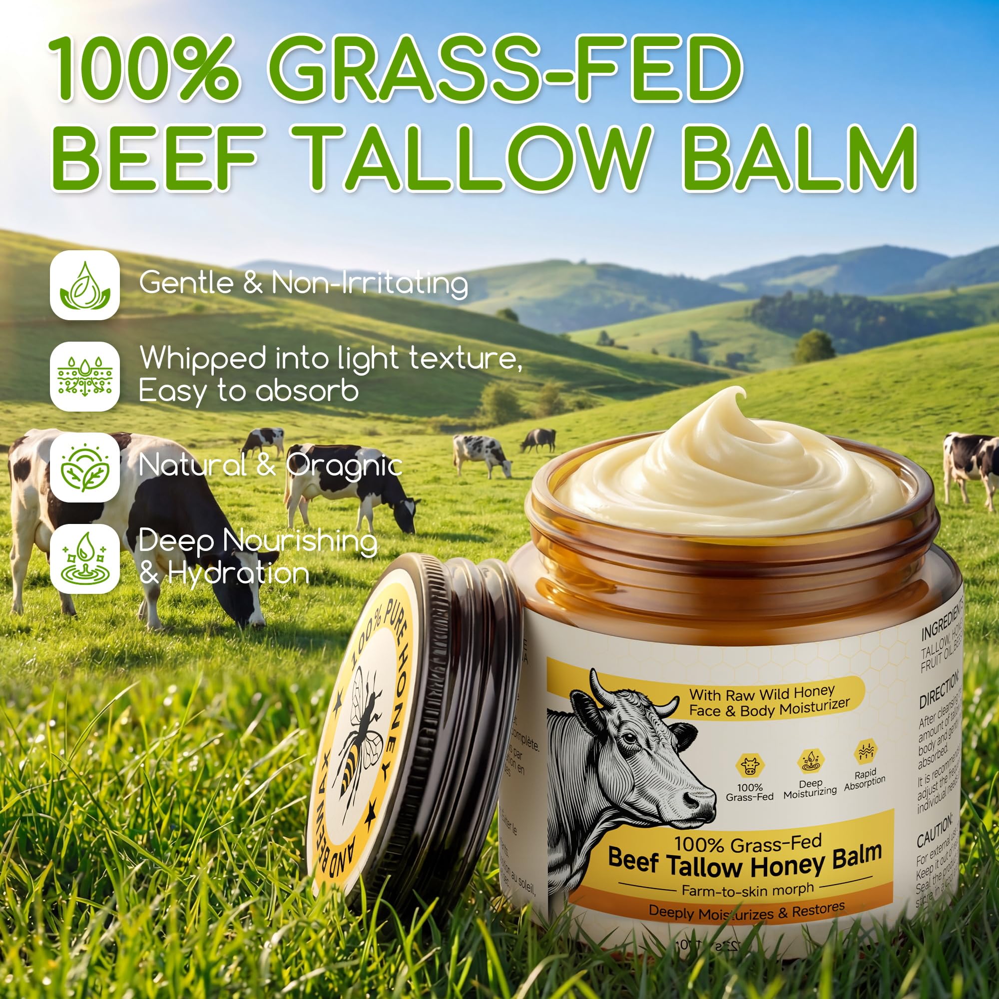 BanDolerA organic ingredients blend with raw honey and beeswax for natural nourishment.