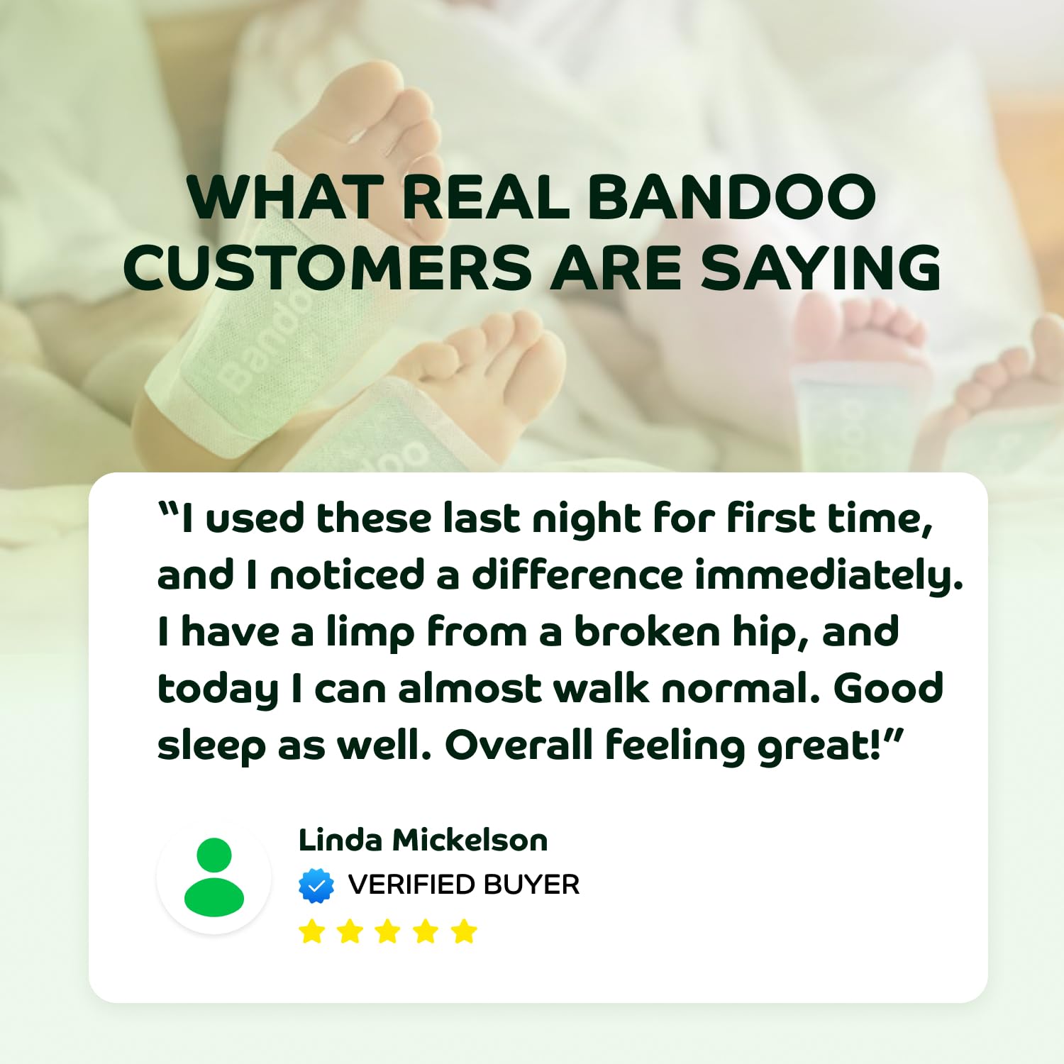 Bandoo Foot Pads close-up of natural ingredients and texture.