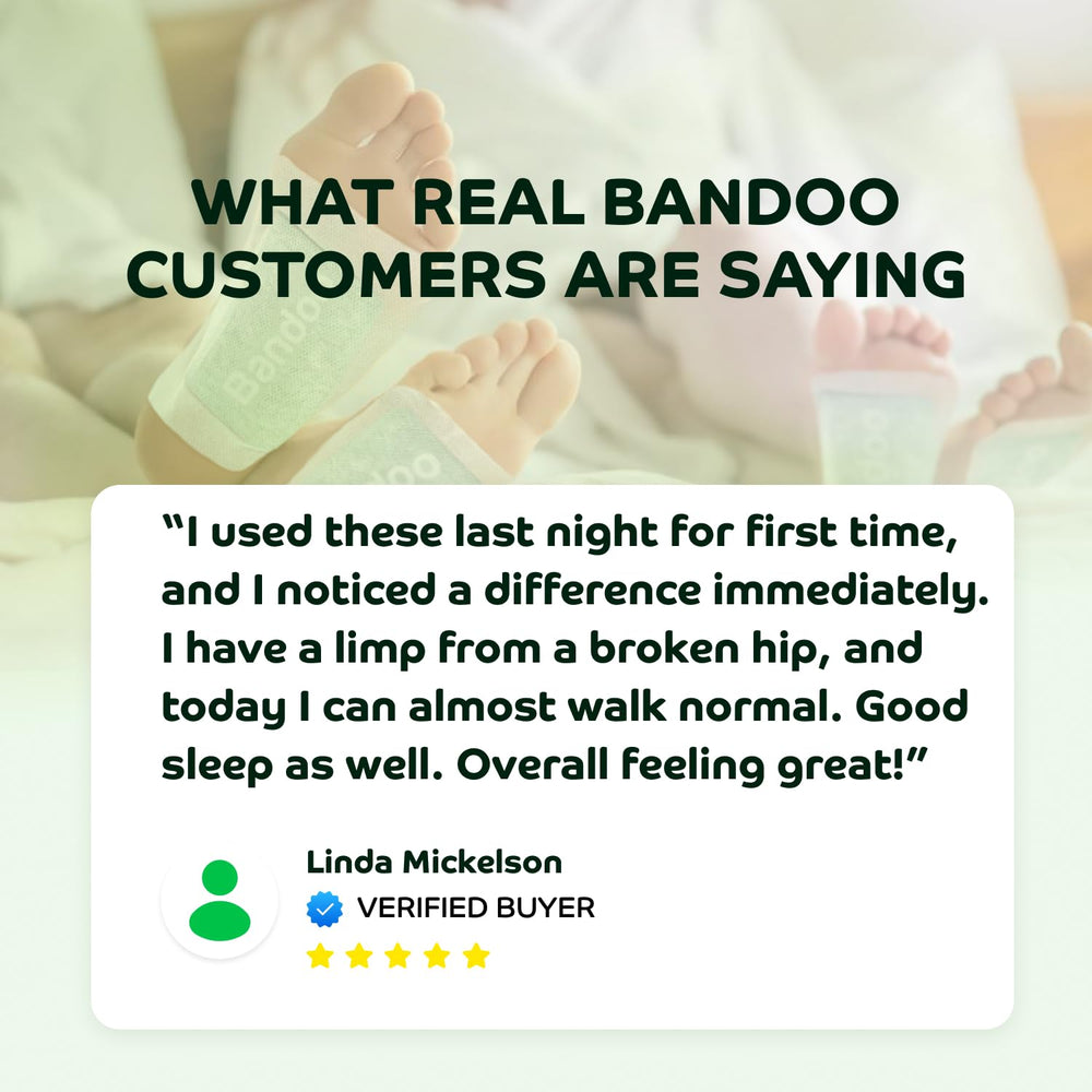 Bandoo Foot Pads close-up of natural ingredients and texture.