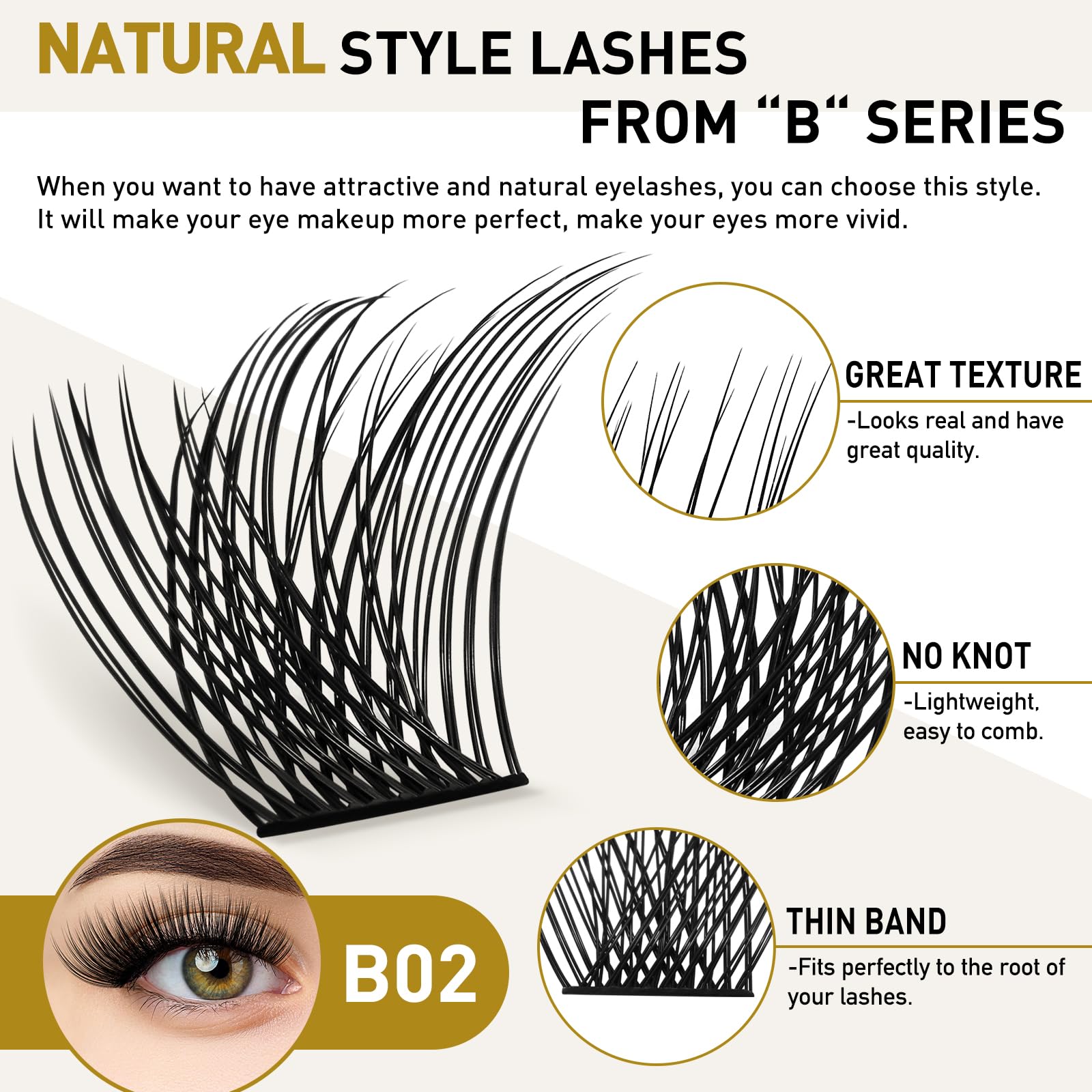 B&Qaugen 72-pack lash tray for easy at-home cluster lash application.