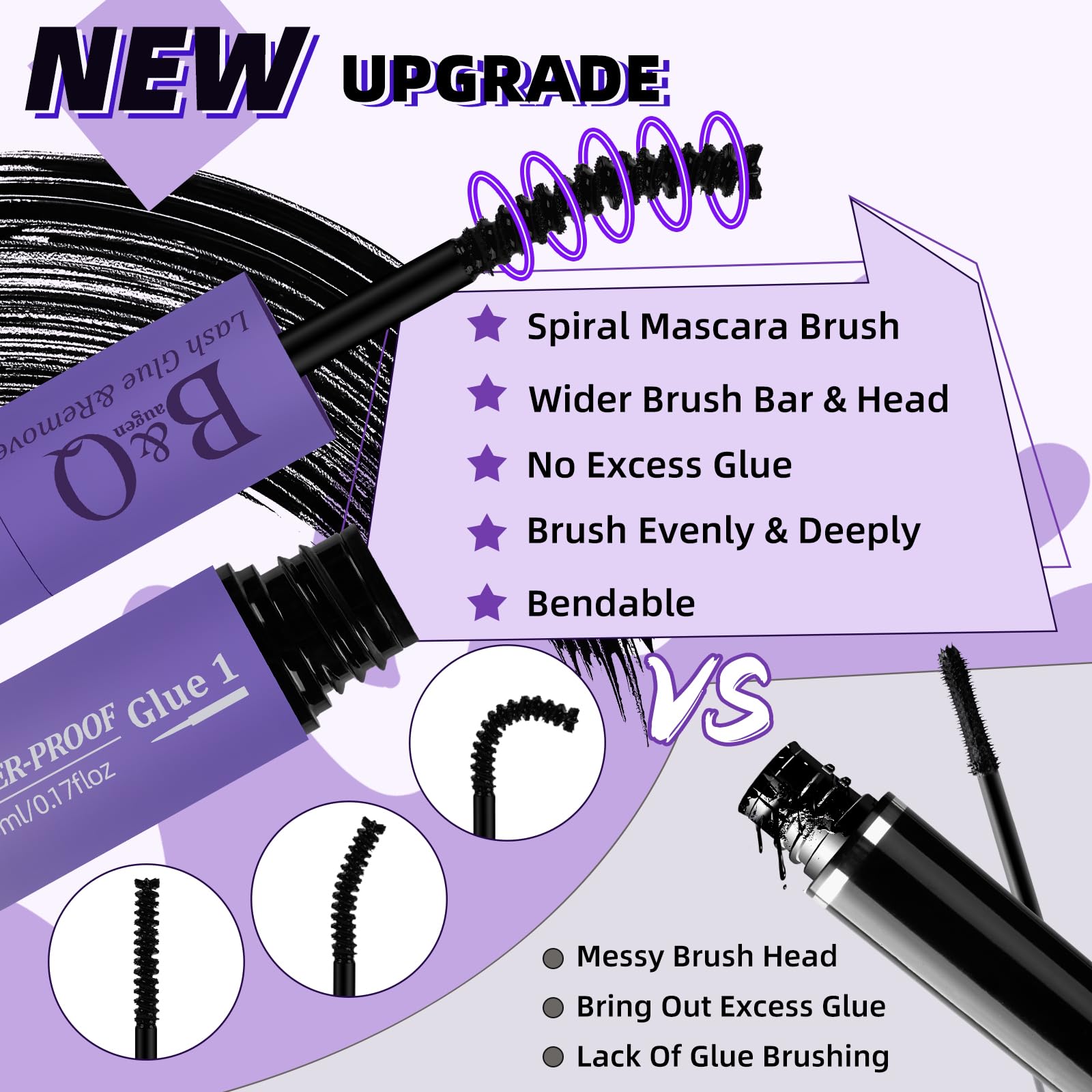 B&Qaugen adjustable brush head follows eye shape for comfort.