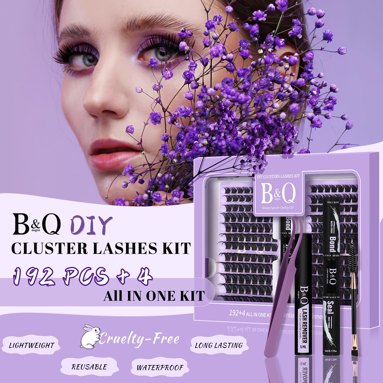 BandQaugen D-curl clusters provide lightweight volume for natural lashes
