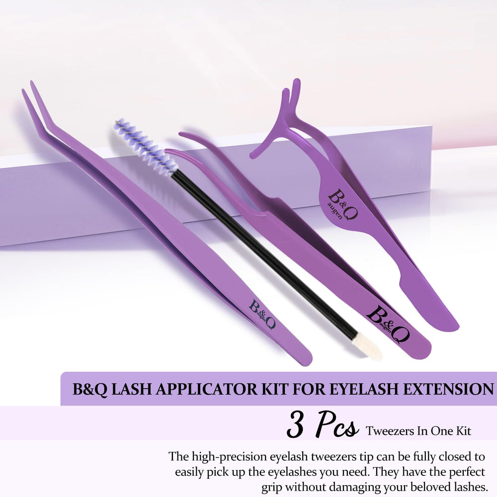BandQaugen lash tweezers with a fully closed tip for precise lash pickup