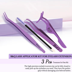BandQaugen lash tweezers with a fully closed tip for precise lash pickup