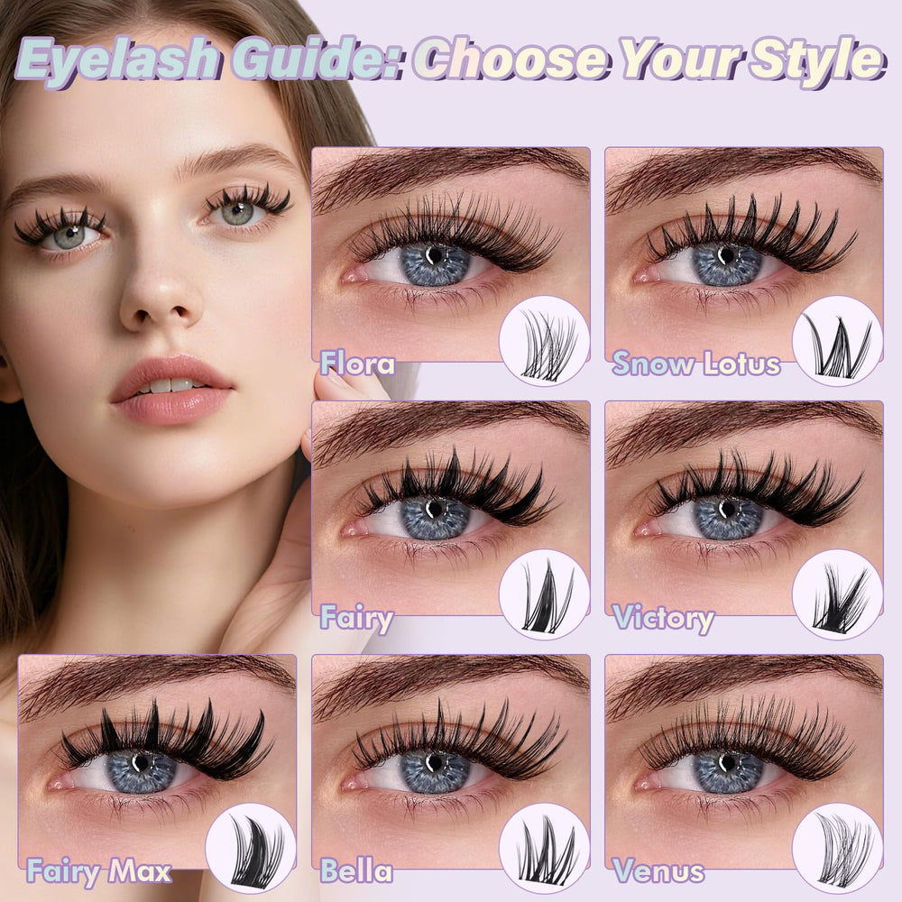 B&Qaugen Flora Lash Clusters 0.3mm invisible band blends naturally with lashes.