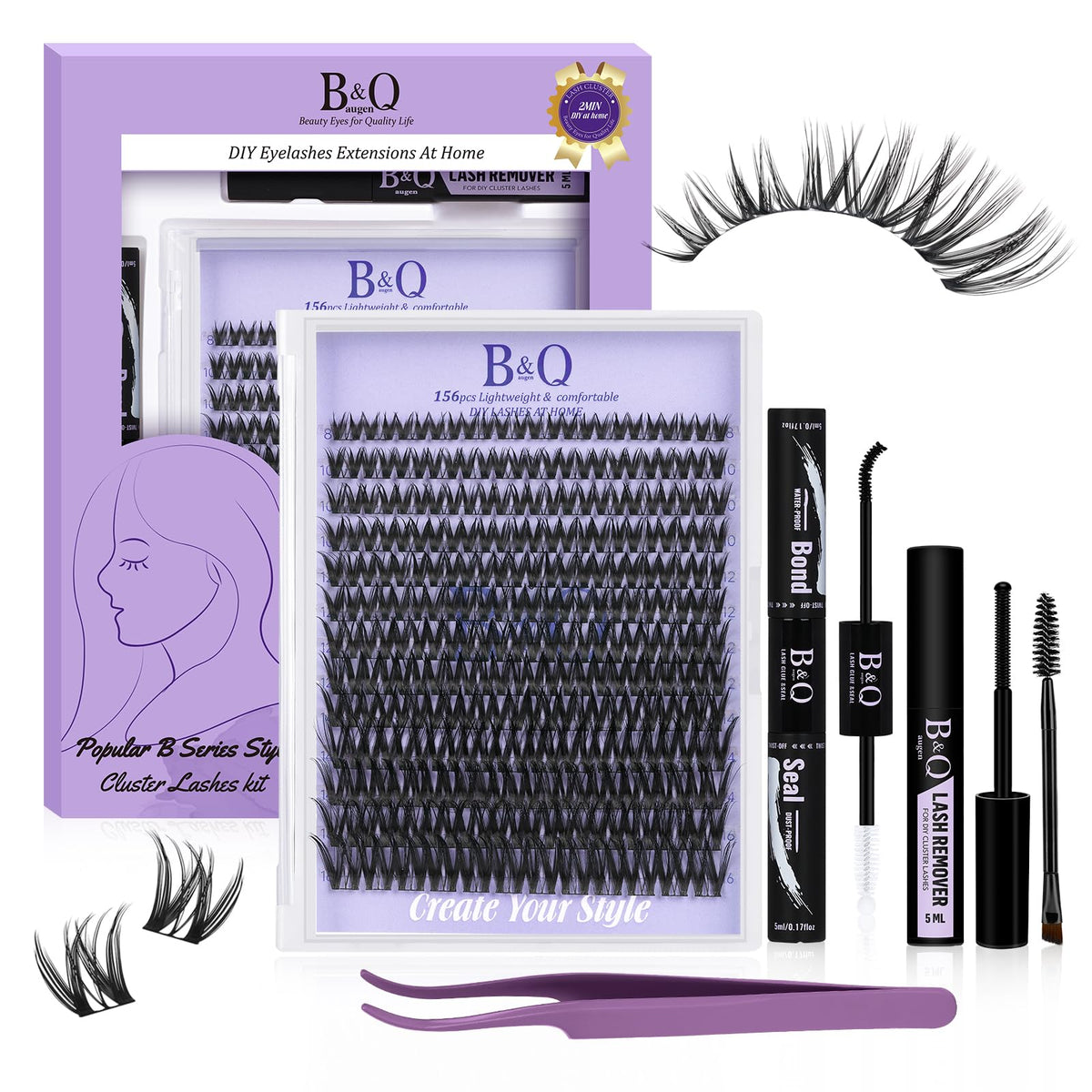 Bandqaugen Flora Lash Clusters Kit front view showing complete DIY lash option