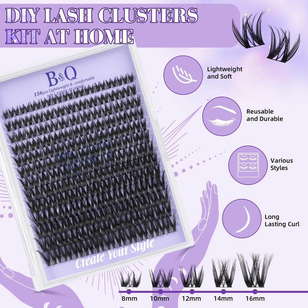 Bandqaugen Flora Lash Clusters Kit lengths mix for versatile looks