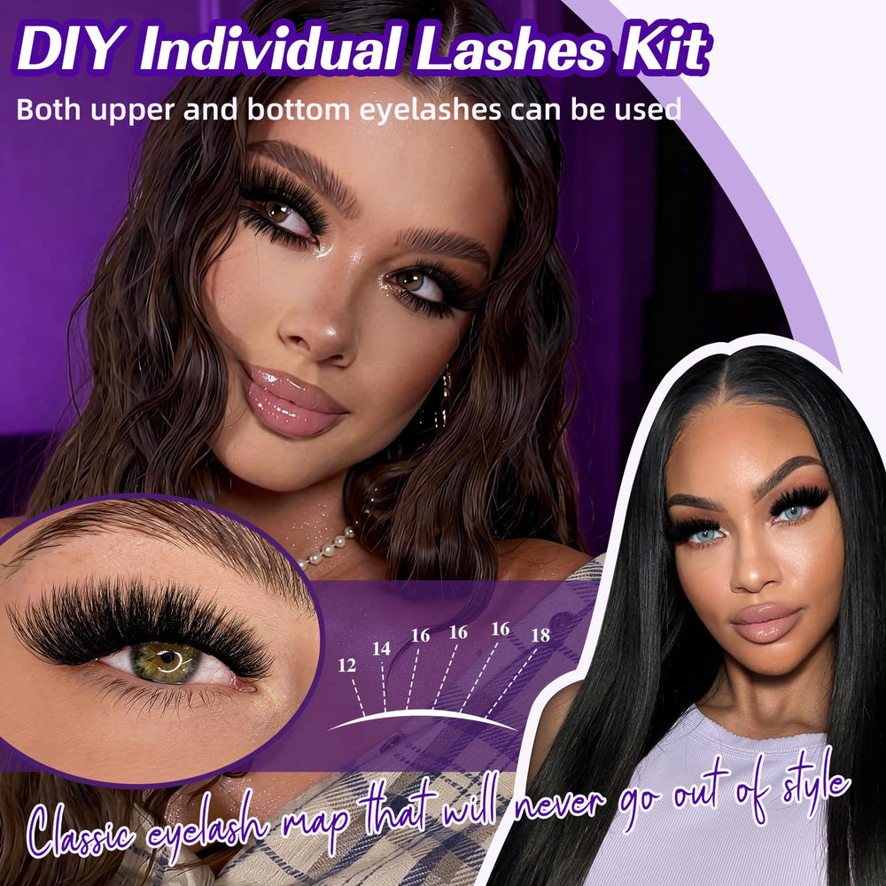 BandQaugen fluffy lash clusters 10-12mm natural look for daily wear.
