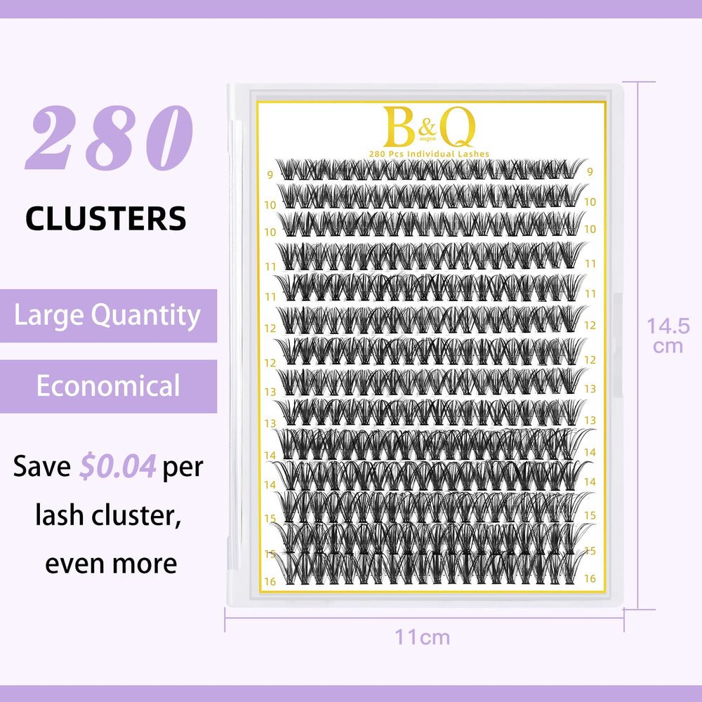 B&Qaugen Lash Clusters application closeup shows soft band comfort.