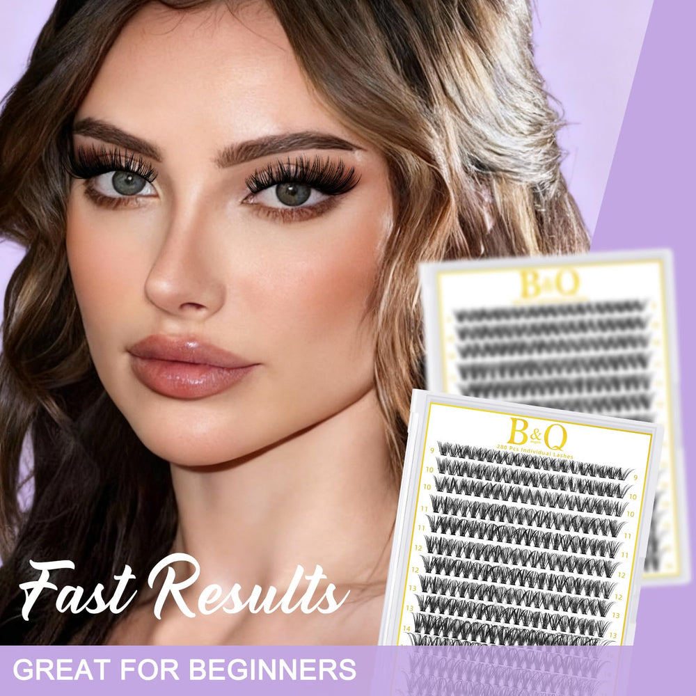 B&Qaugen Lash Clusters packaging highlights vegan knot-free materials.