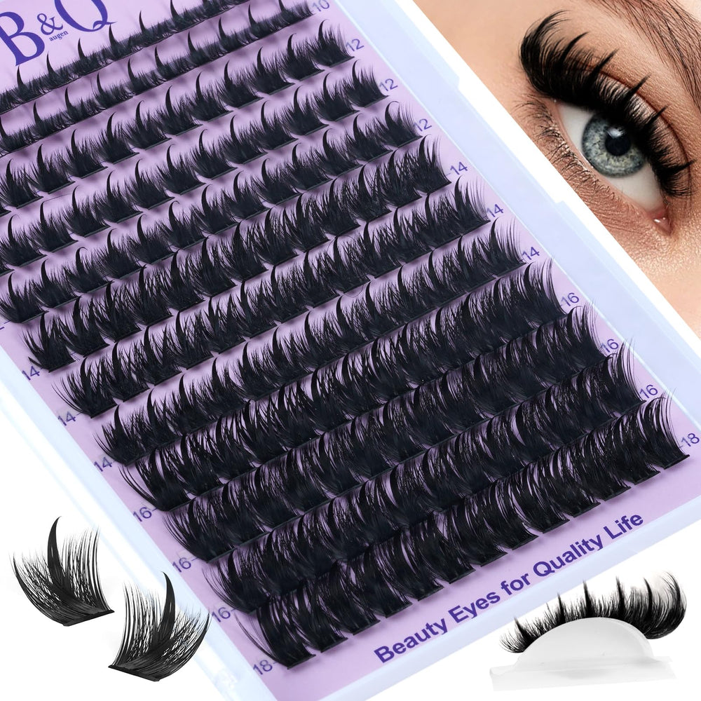 B&Qaugen Manga Lash Clusters with Spikes show dramatic wet-tip spikes for 3D manga eyes.