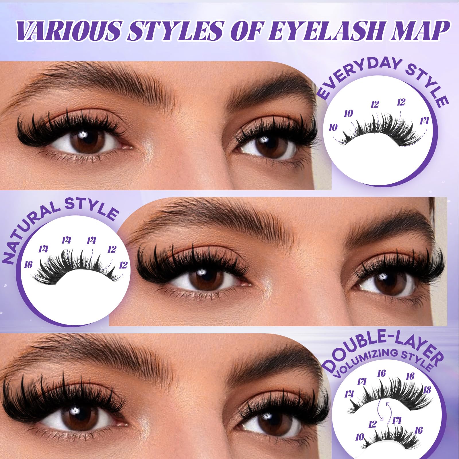 B&Qaugen Lightweight PBT lash clusters offer comfortable all-day wear.