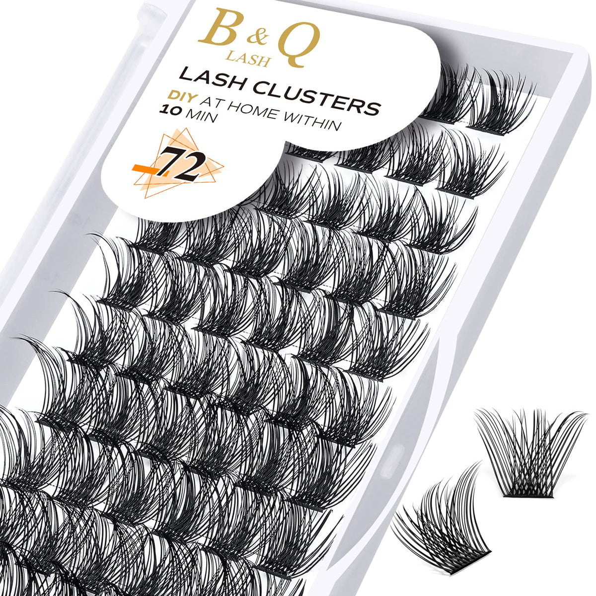 B&Qaugen volume lash clusters with wispy D-curl for natural to glam looks.